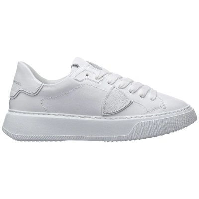 Shop Philippe Model Women's Shoes Leather Trainers Sneakers  Temple In White