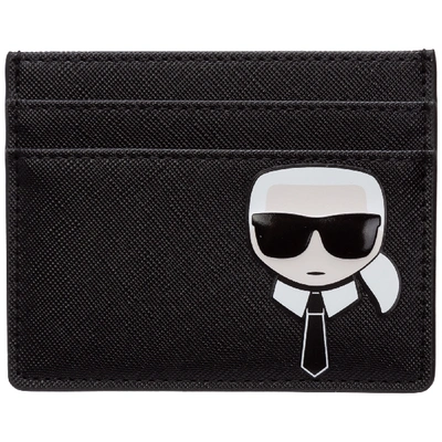 Shop Karl Lagerfeld Women's Credit Card Case Holder Wallet K/ikonik In Black