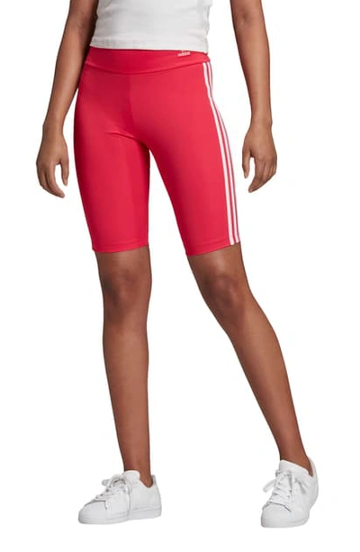 Shop Adidas Originals Bike Shorts In Power Pink/ White