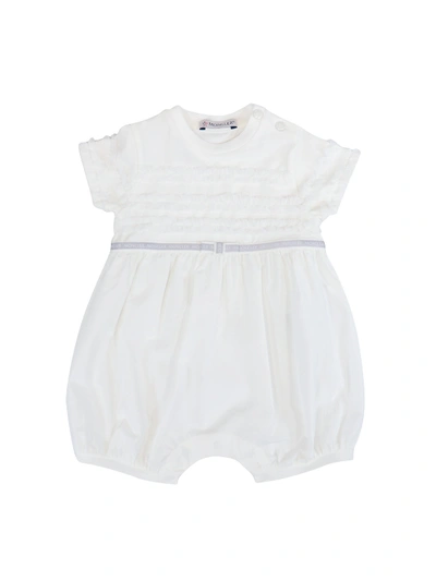 Shop Moncler Cotton Romper Suit In White