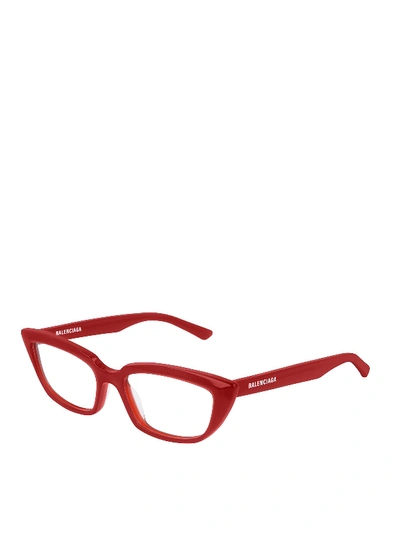 Shop Balenciaga Cat-eye Eyeglasses In Red