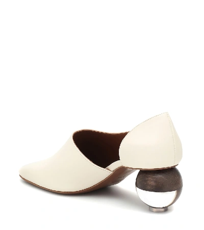 Shop Neous Orchus Leather Pumps In White
