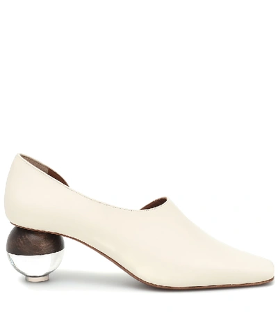 Shop Neous Orchus Leather Pumps In White