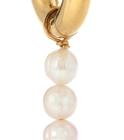 Shop Timeless Pearly Mismatched 24kt Gold-plated Hoop Earrings With Pearls