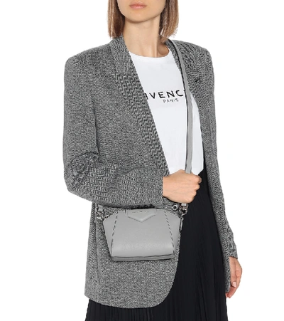 Shop Givenchy Antigona Nano Leather Crossbody Bag In Grey