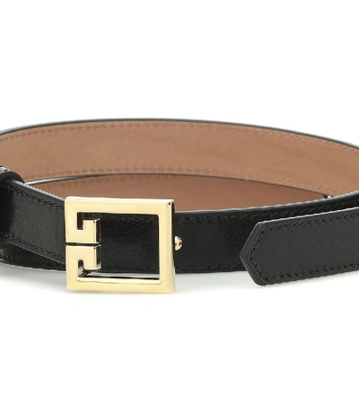 Shop Givenchy Double G Leather Belt In Black
