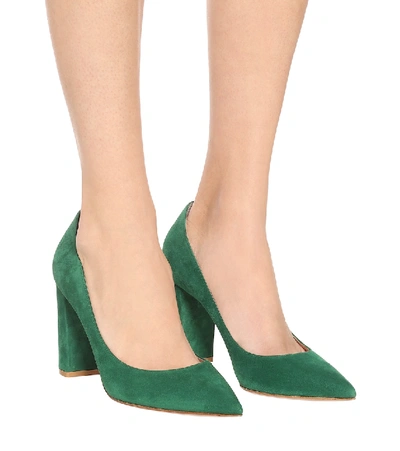 Gianvito Rossi Piper 85 Suede Pumps In Green