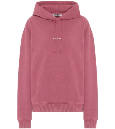 Shop Acne Studios Logo Cotton-jersey Hoodie In Purple