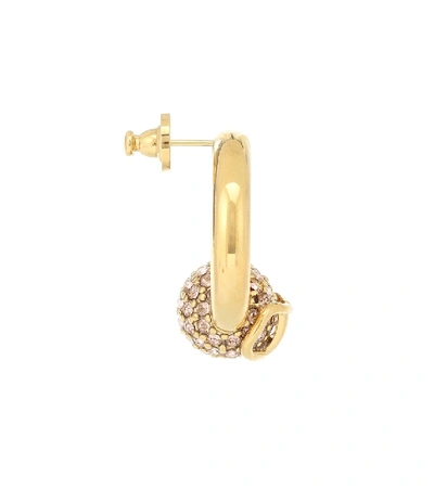 Shop Valentino Vlogo Embellished Earrings In Gold