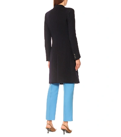 Shop Valentino Double-breasted Wool Coat In Blue