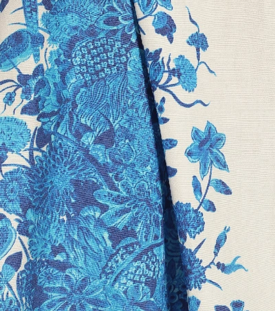 Shop Valentino Printed Cotton-poplin Shirt Dress In Blue