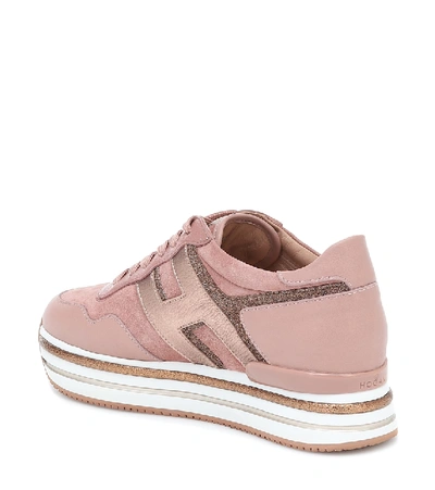 Shop Hogan H222 Midi Leather Sneakers In Pink