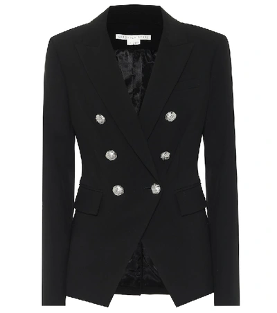 Veronica Beard Miller Dickey Double-breasted Grain De Poudre Blazer In Black