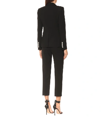 Veronica Beard Miller Dickey Double-breasted Grain De Poudre Blazer In Black