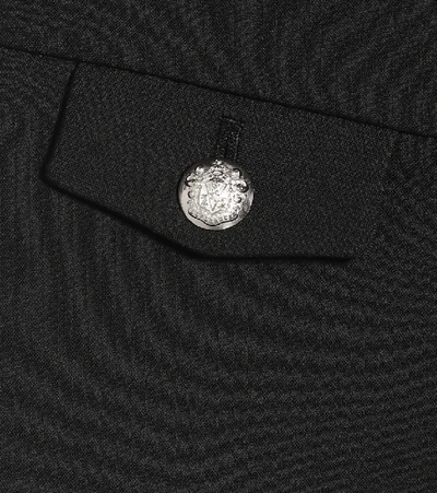 Veronica Beard Renzo Embossed Button Detail Trousers In Black