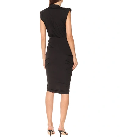 Shop Veronica Beard Stretch-cotton Dress In Black