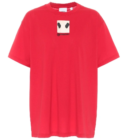 Shop Burberry Oversized Cotton-jersey T-shirt In Red