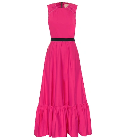 Shop Roksanda Blaise Cotton-poplin Maxi Dress In Pink