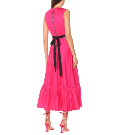 Shop Roksanda Blaise Cotton-poplin Maxi Dress In Pink