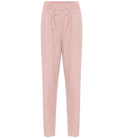 Shop Roksanda Palmira Wool-flannel Pants In Pink