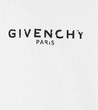 Shop Givenchy Logo Cropped Cotton Sweatshirt In White