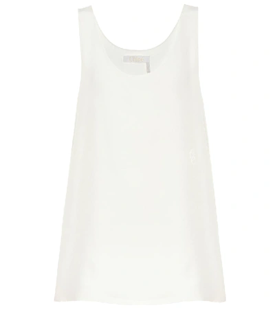 Shop Chloé Silk-crêpe Camisole In White