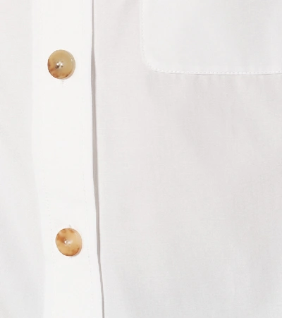 Shop Chloé Tie-neck Cotton-poplin Blouse In White