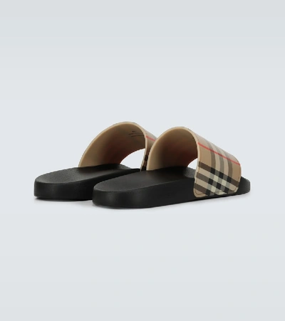 Shop Burberry Furley Vintage Checked Slides In Beige