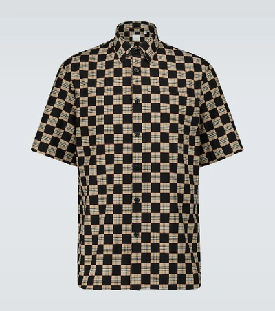 Shop Burberry Trulo Checked Short-sleeved Shirt In Beige
