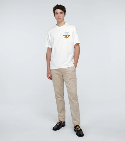 Shop Burberry Ganther Cotton T-shirt In White