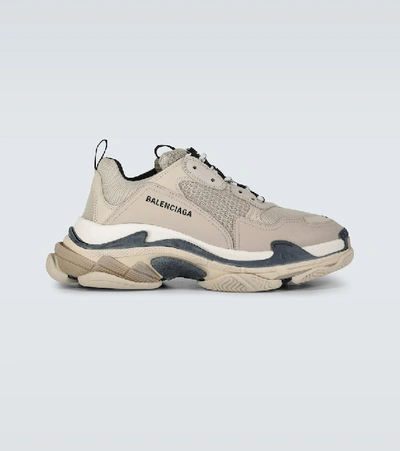 Shop Balenciaga Triple S Sneakers In Beige