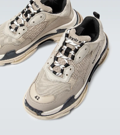 Shop Balenciaga Triple S Sneakers In Beige