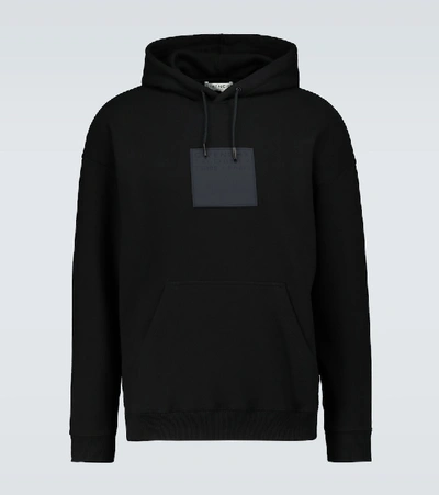 Shop Givenchy Square Logo Hooded Sweatshirt In Black