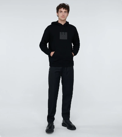 Shop Givenchy Square Logo Hooded Sweatshirt In Black