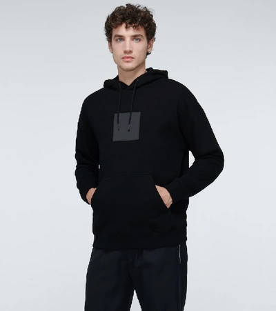 Shop Givenchy Square Logo Hooded Sweatshirt In Black