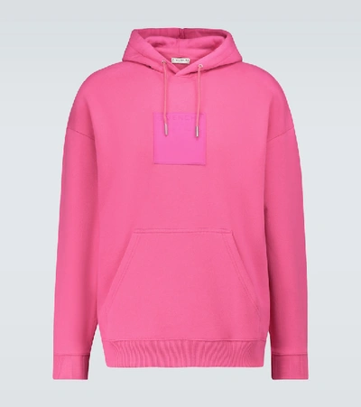 Shop Givenchy Square Logo Hooded Sweatshirt In Pink