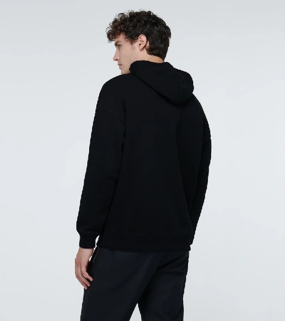 Shop Givenchy Square Logo Hooded Sweatshirt In Black