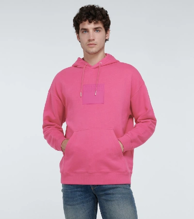 Shop Givenchy Square Logo Hooded Sweatshirt In Pink