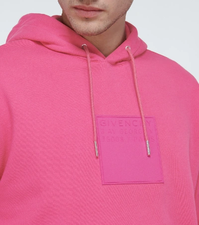 Shop Givenchy Square Logo Hooded Sweatshirt In Pink