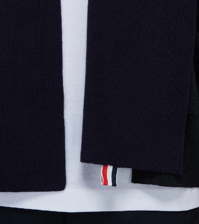 Shop Thom Browne Full Needle Ribbed Scarf In Blue