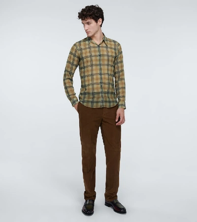Shop Dries Van Noten Long-sleeved Checked Shirt In Multicoloured