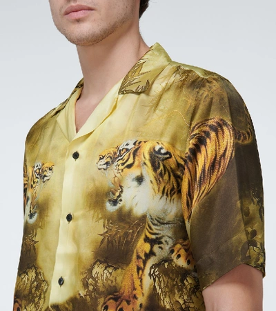 Shop Dries Van Noten Tiger Printed Shirt In Beige