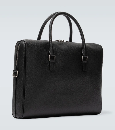 Shop Saint Laurent Duffle Leather Briefcase In Black