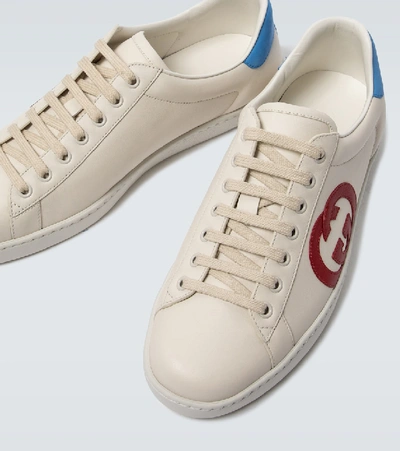 Shop Gucci Ace Sneaker With Interlocking G In Neutrals
