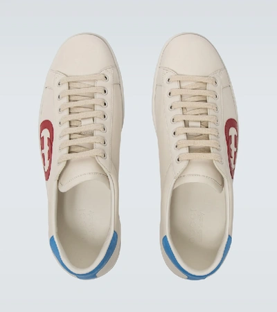 Shop Gucci Ace Sneaker With Interlocking G In Neutrals