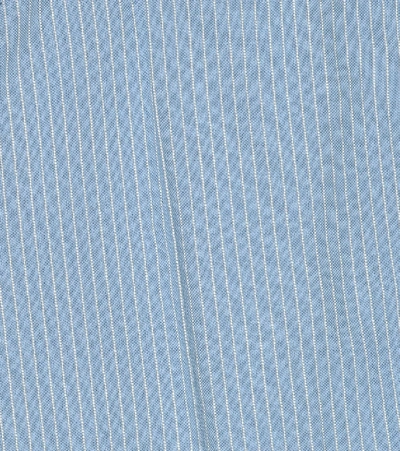 Shop Gucci Striped Cotton Pants In Blue
