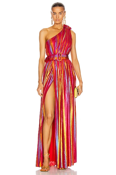 Shop Retroféte Andrea Maxi Dress In Rainbow