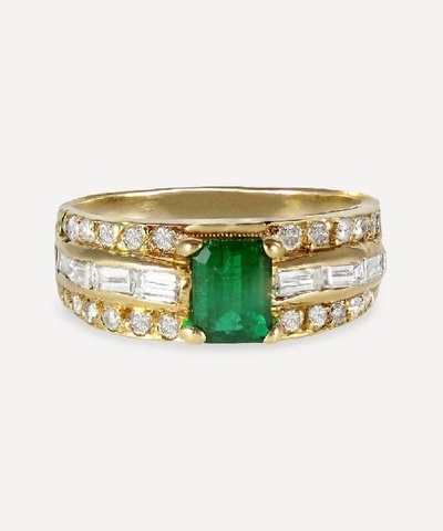 Shop Kojis Gold Vintage 0.55ct Emerald And Diamond Ring
