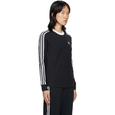 Shop Adidas Originals Black 3-stripes Long Sleeve T-shirt In Black/white