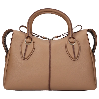 Shop Tod's Handbag D-styling M Calfskin In Grey